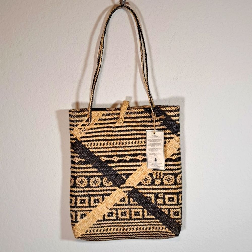 Tote Bag Rattan Purse Malaysian Women’s Woven Rattan Shoulder Bag Fiber Handmade